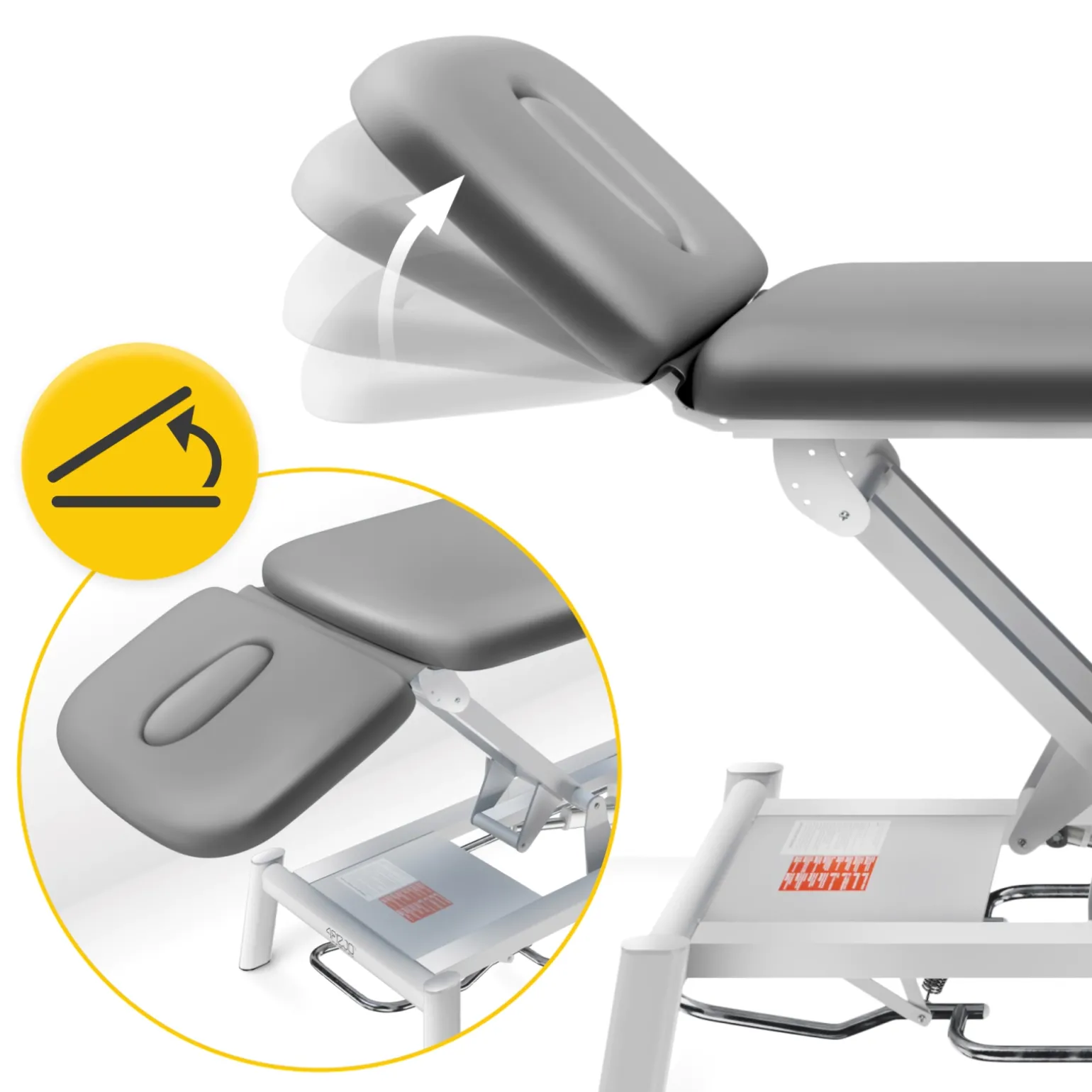 Stół do masażu i rehabilitacji elektryczny PURE szary