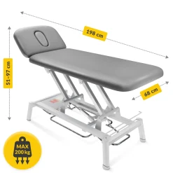 Stół do masażu i rehabilitacji elektryczny PURE szary