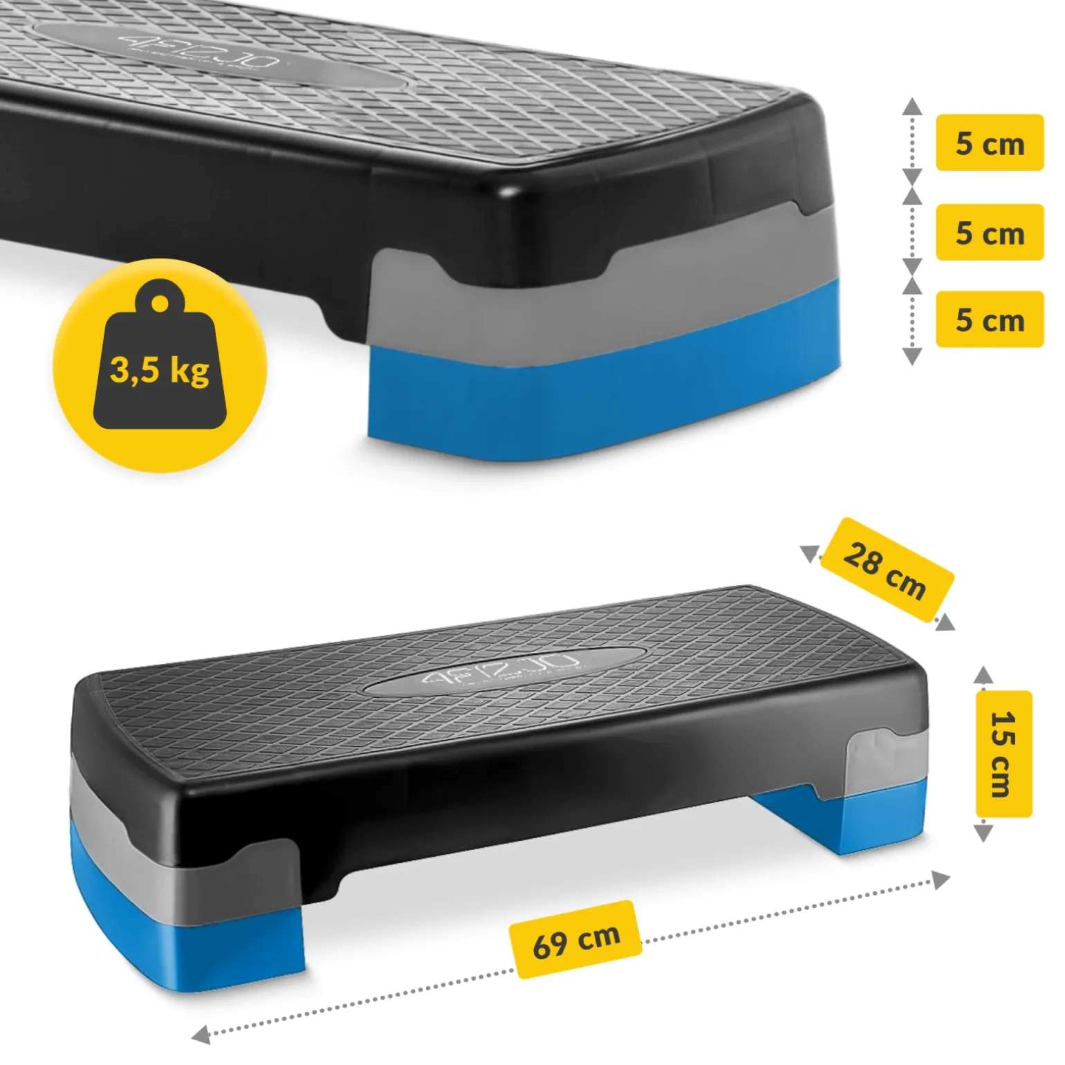 Stepper do aerobiku Standard 2-stopnie niebieski