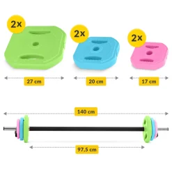 Sztanga składana z obciążeniem bitumicznym 20 kg