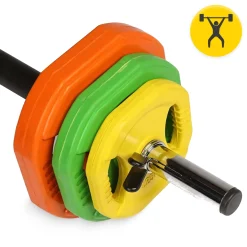 Sztanga treningowa z obciążeniem żeliwnym 20 kg
