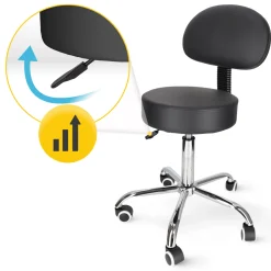 Taboret obrotowy z oparciem do masażu PURE+
