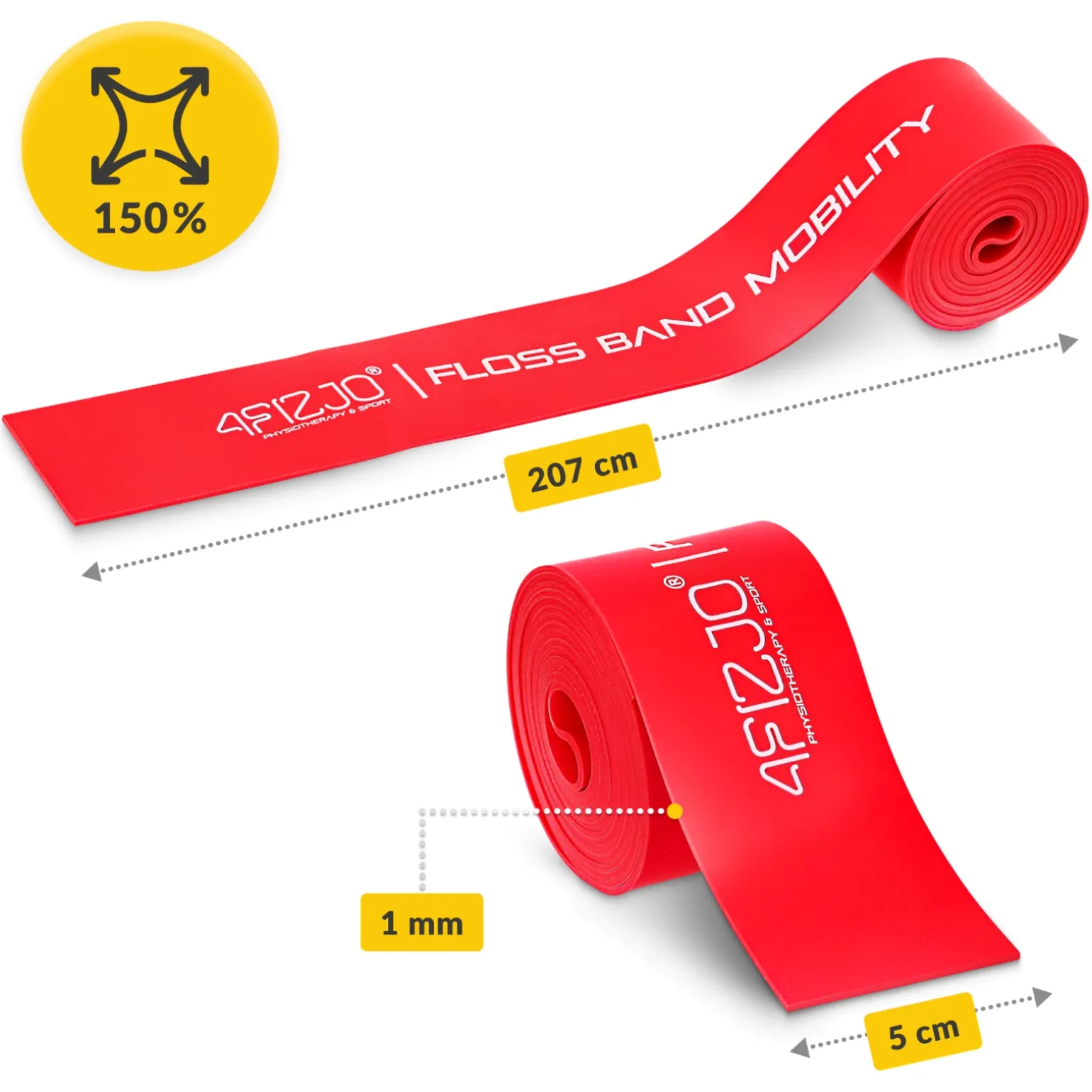 Taśma rehabilitacyjna do ćwiczeń FLOSS BAND 1 mm czerwona