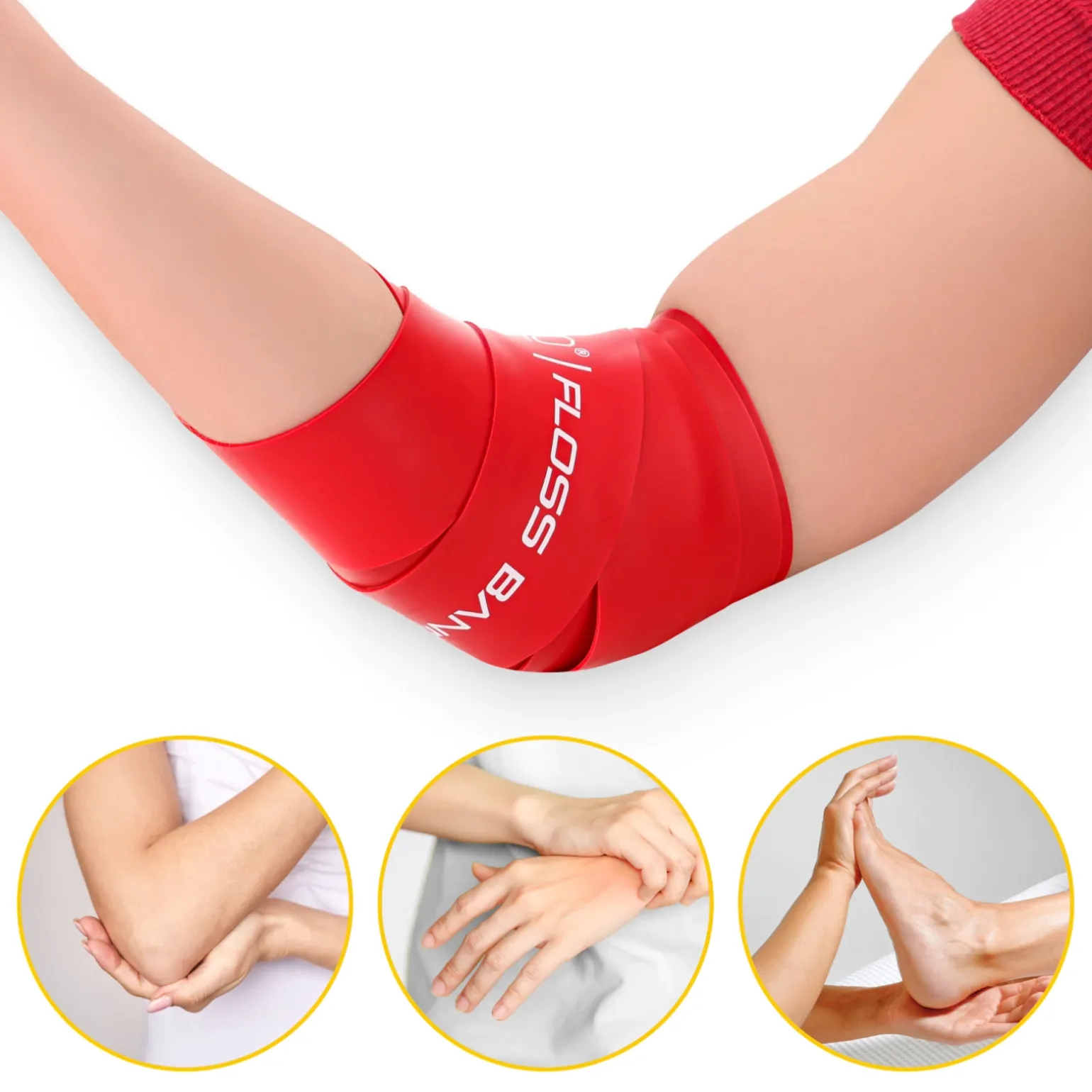 Taśma rehabilitacyjna do ćwiczeń FLOSS BAND 1 mm czerwona