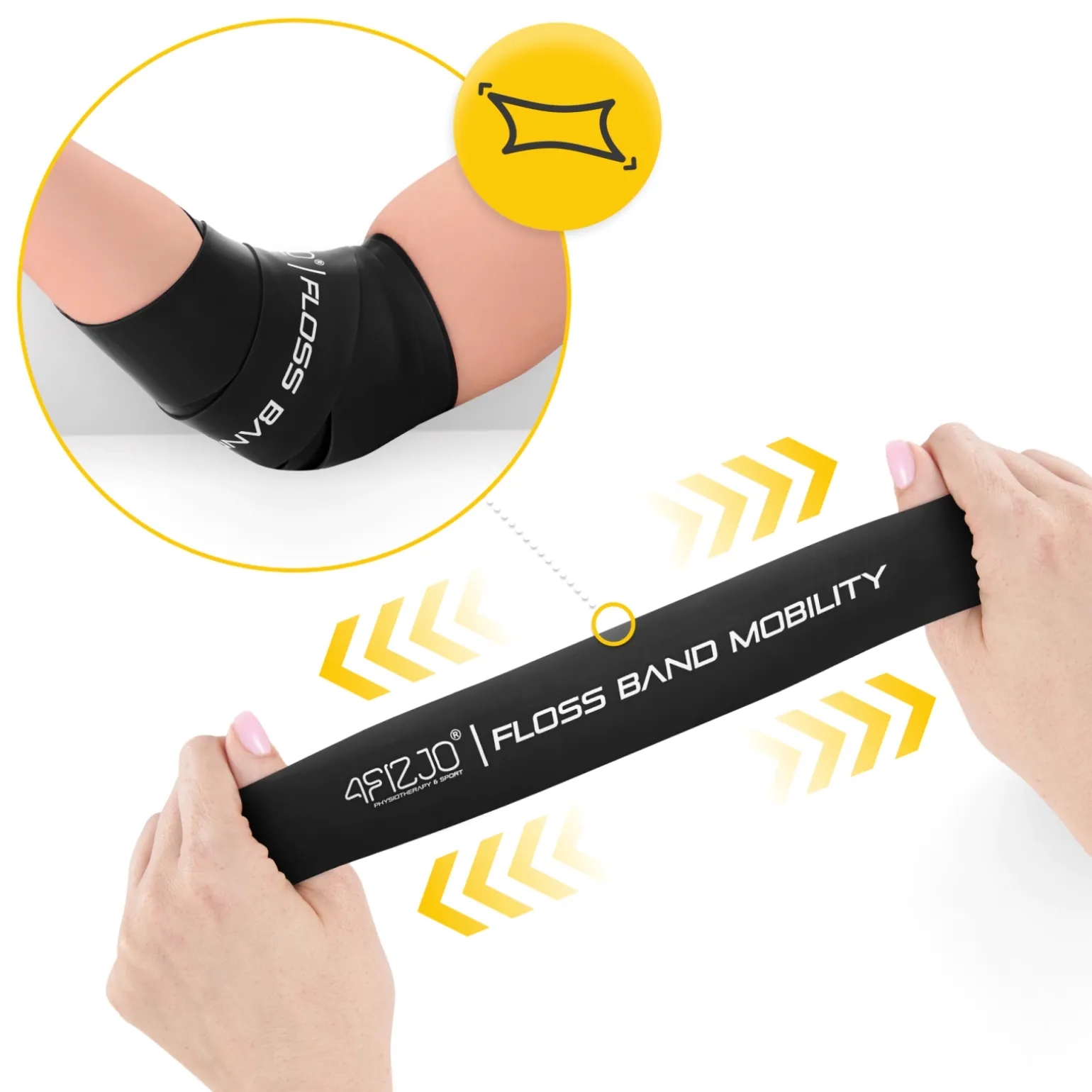 Taśma rehabilitacyjna do ćwiczeń FLOSS BAND 1,5 mm czarna
