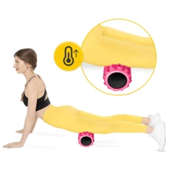 Wałek do masażu z wypustkami EVA 33 cm różowy