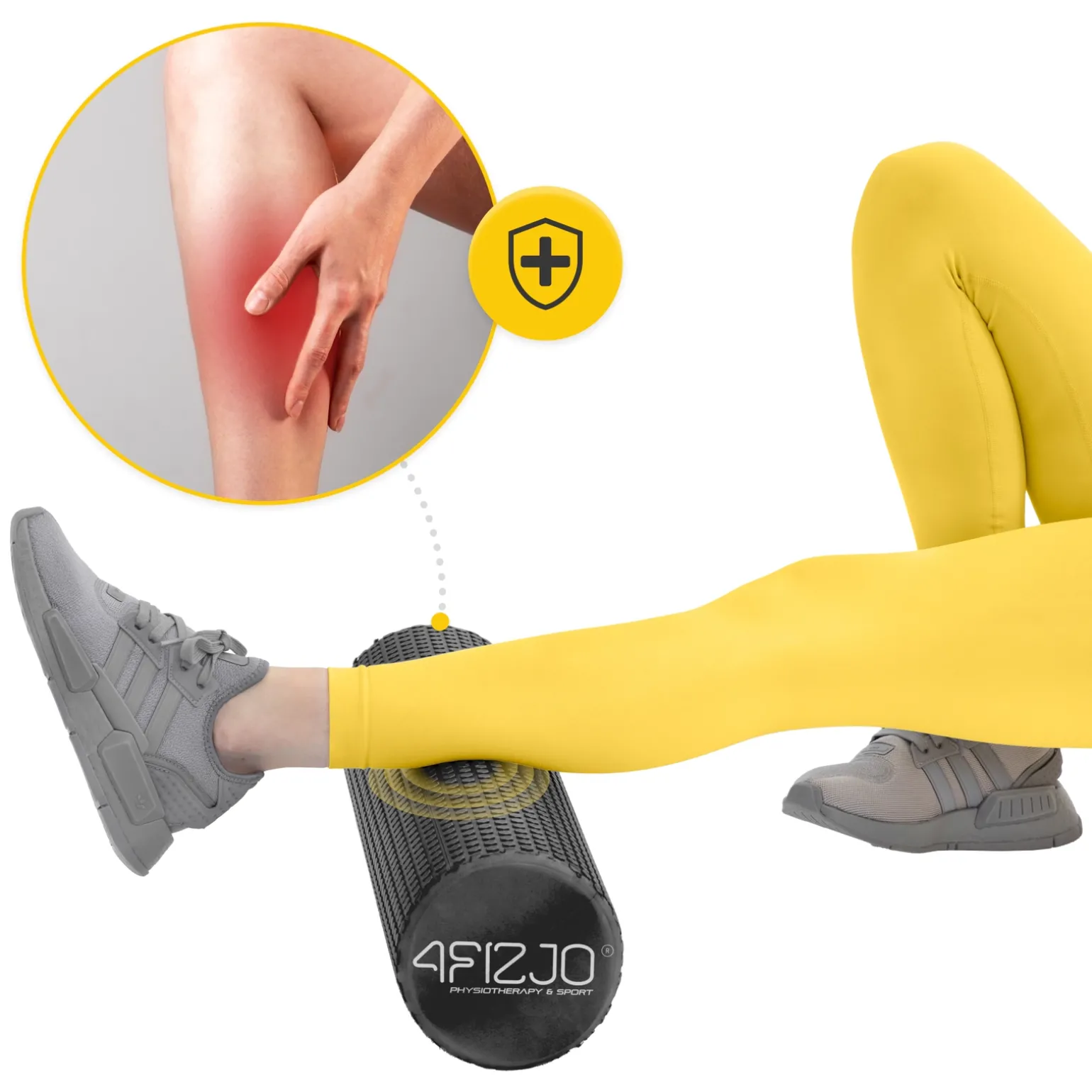Wałek do masażu z wypustkami CARE+ 90 cm czarny
