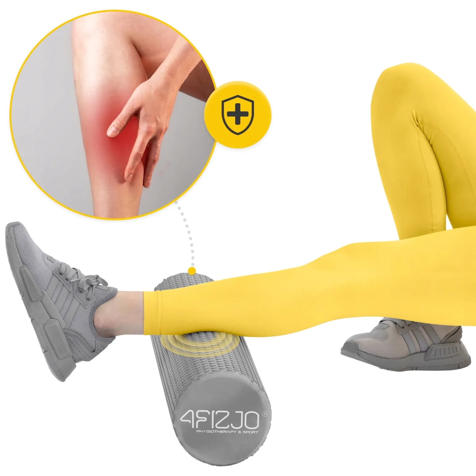 Wałek do masażu z wypustkami CARE+ 60 cm szary