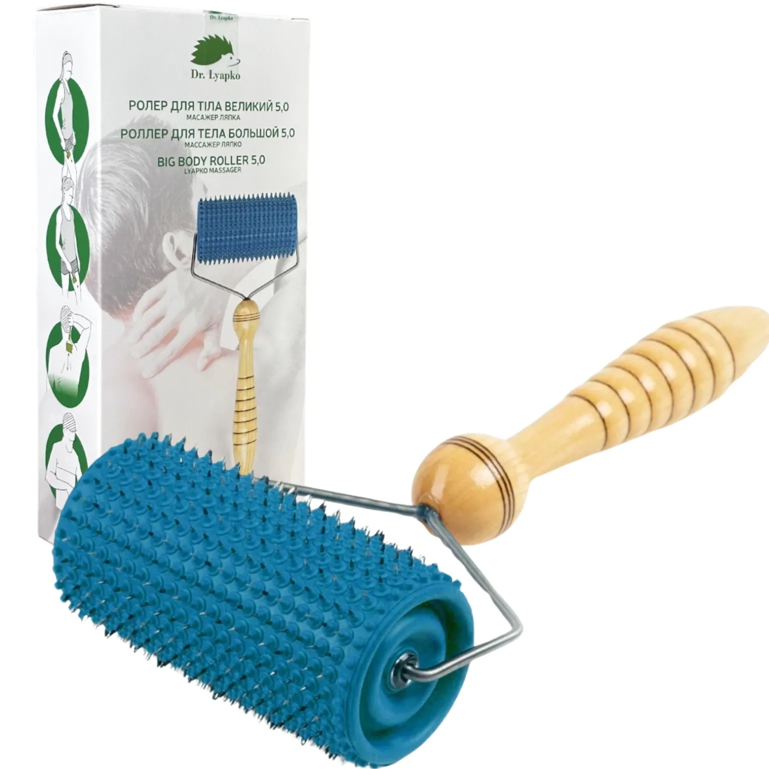 Wałek wieloigłowy do masażu Lyapko 5,0 bez niklu niebieski
