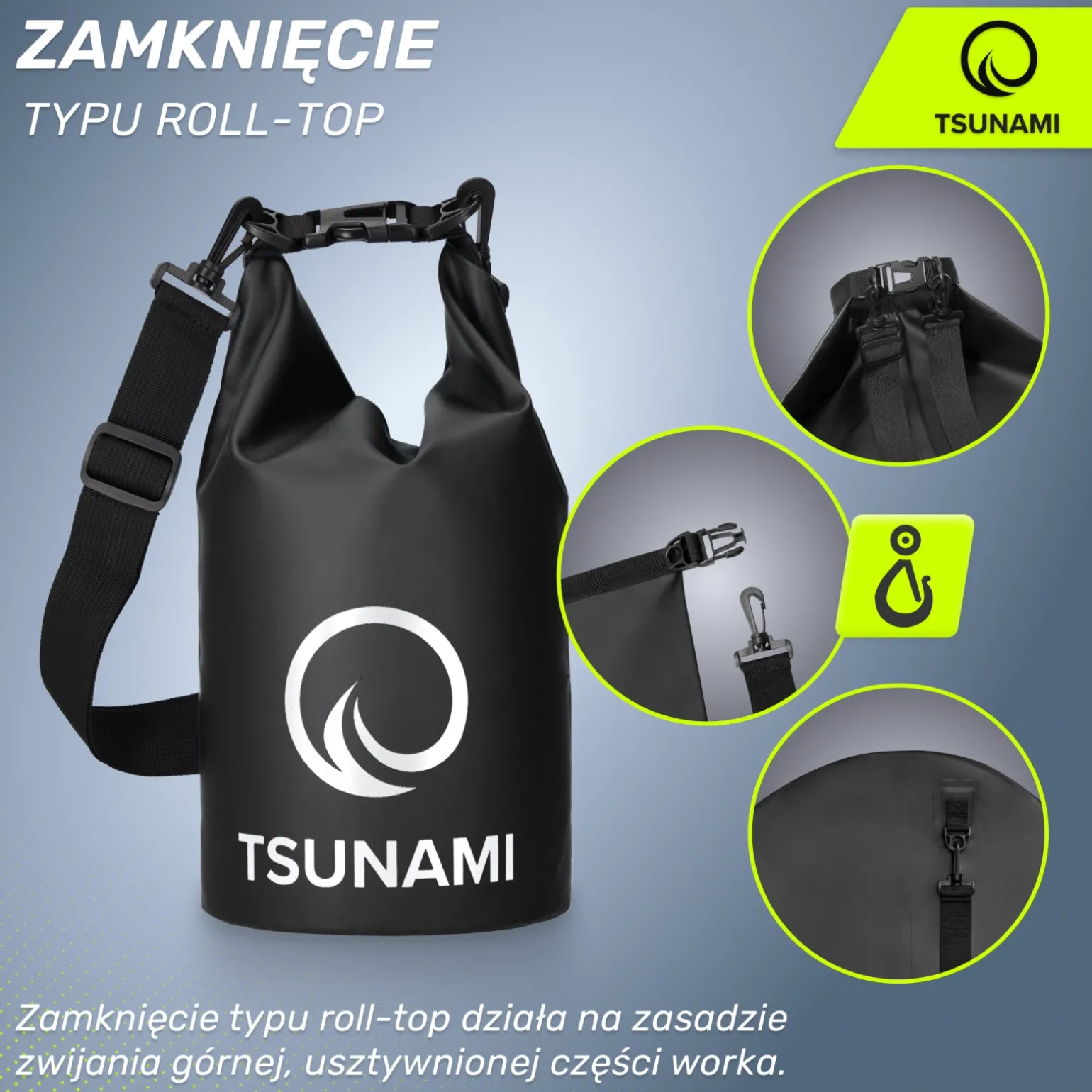 Worek wodoodporny 5 litrów TSUNAMI czarny