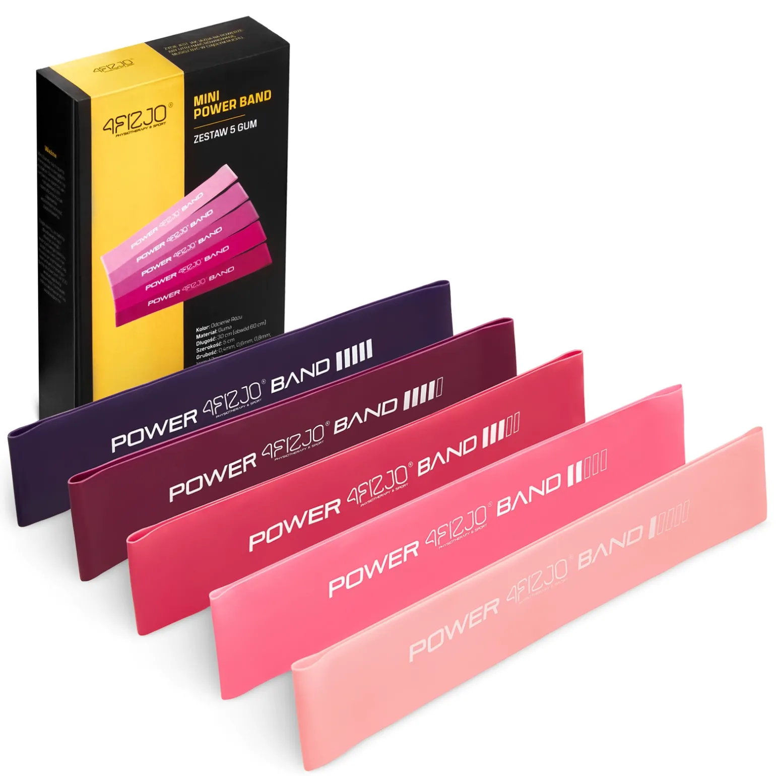 Zestaw 5 gum do ćwiczeń MINI POWER BAND