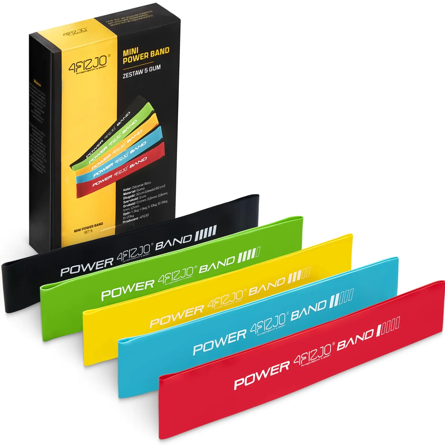 Zestaw 5 gum do ćwiczeń MINI POWER BAND