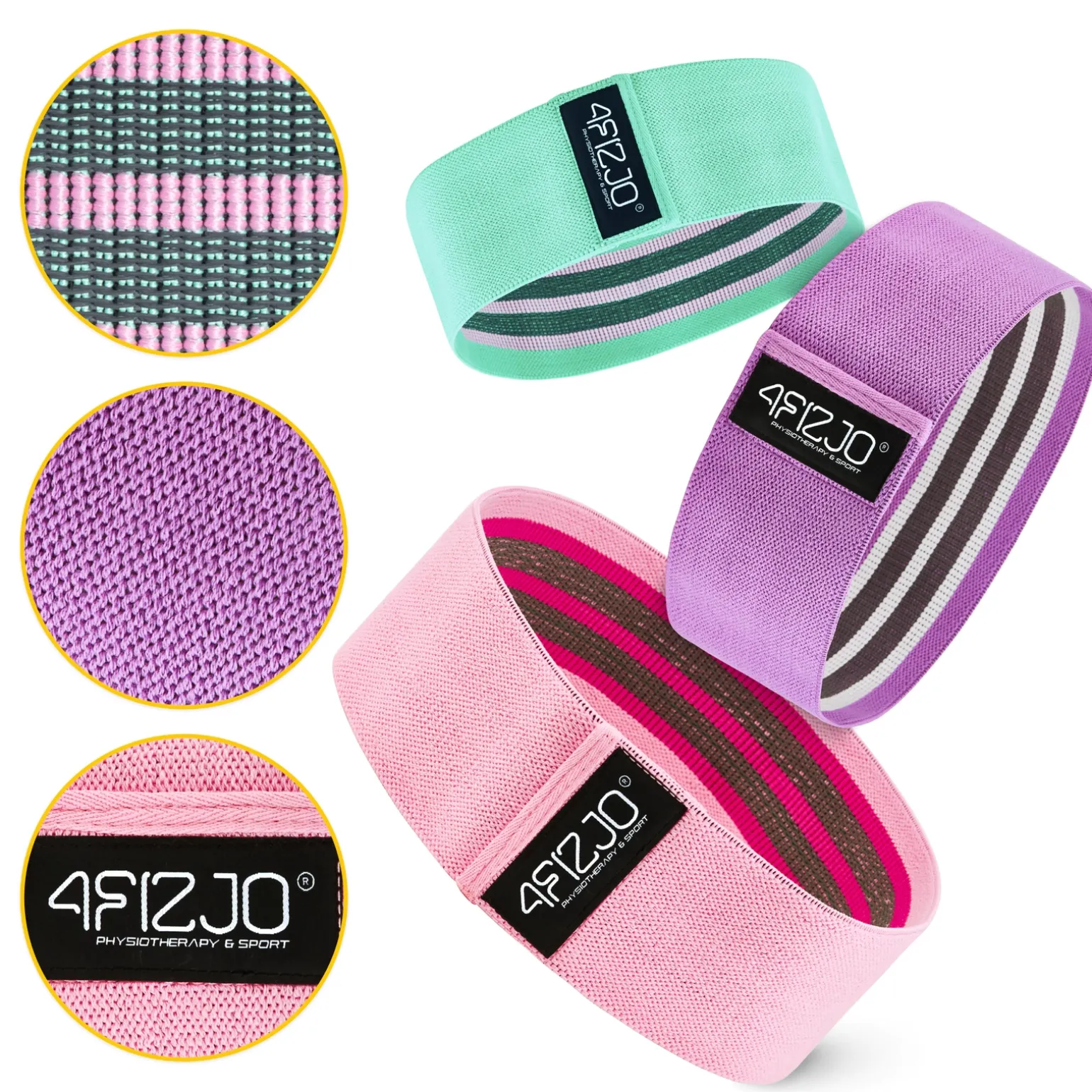 Zestaw 3 gum materiałowych do ćwiczeń HIP BAND