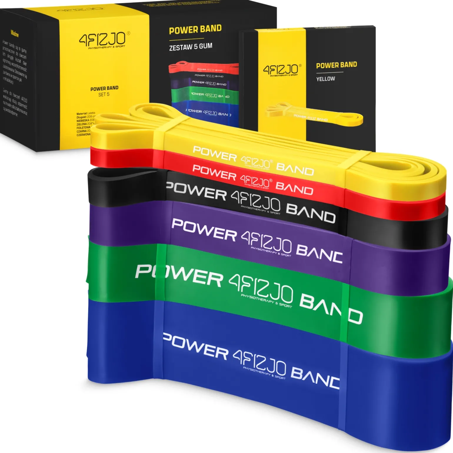 Zestaw 6 gum oporowych POWER BAND