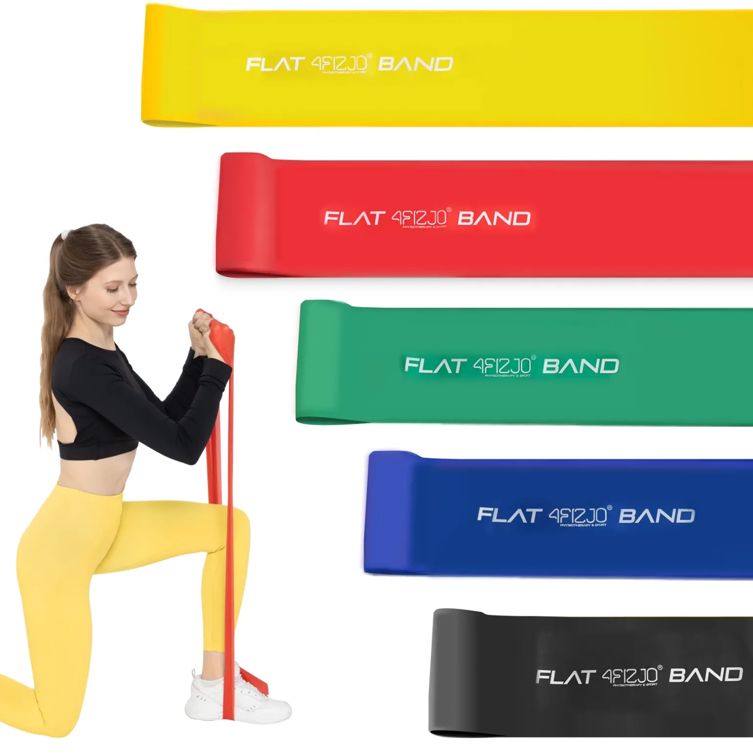Zestaw 5 taśm rehabilitacyjnych FLAT BAND 2M