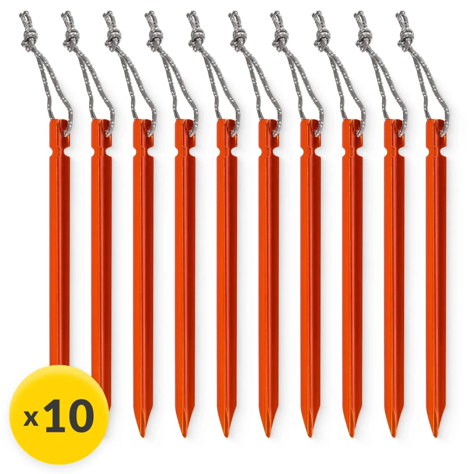 Zestaw aluminiowych śledzi do namiotu 15 cm 10 szt. - trójkątne